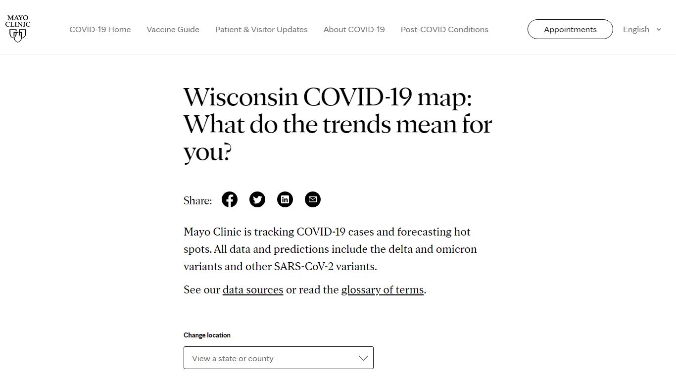 Wisconsin COVID-19 Map: Tracking the Trends - Mayo Clinic